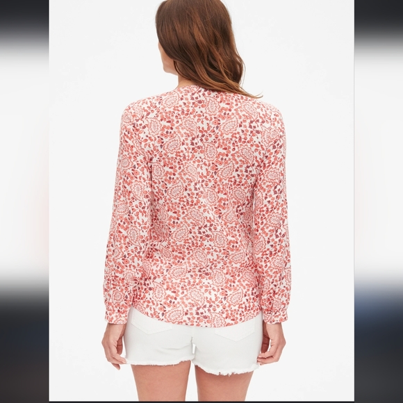 Gap Maternity Wrap Top Linen Paisley Print - Picture 2 of 14